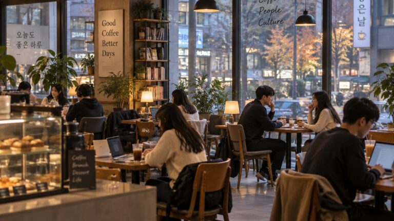 Por que os doramas usam tantos cafés, restaurantes e lojas de conveniência? 2 cafe Na coreia do sul